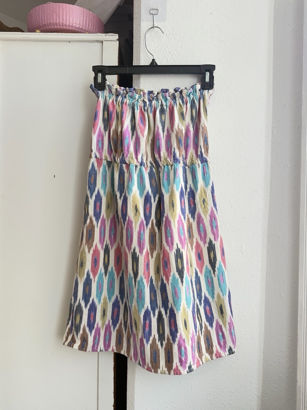 Calypso St. Barth Strapless Multicolor Ikat-Print Dress